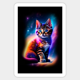 Galaxy Cat Coloful Sticker